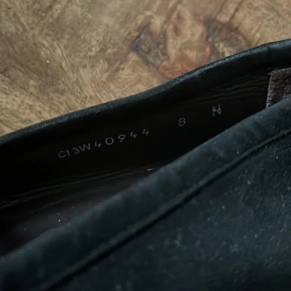 Stuart Weitzman black loafer flat moccasin embossed snake suede - Picture 6 of 6